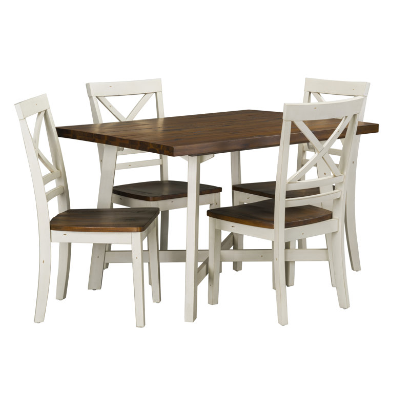 August Grove® Dunnes 5 Piece Solid Wood Dining Set & Reviews Wayfair